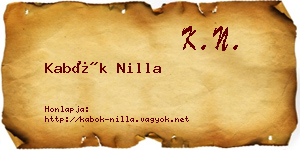Kabók Nilla névjegykártya
